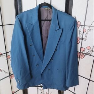 Zeidler Electric Blue Suit Jacket Size 44 Long